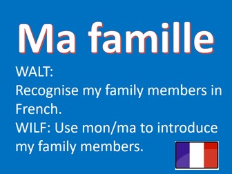 Ma famille - Introduce my family members using mon/ma in French