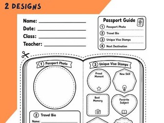 All about me - Passport bulletin board design and worksheets