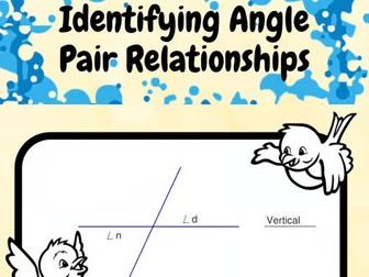 Identifying Angle Pair Relationships - Angles Worksheets