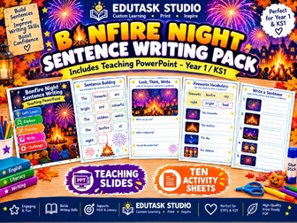 Bonfire Night Activities KS1 | Year 1 Writing Worksheets & Teaching PowerPoint