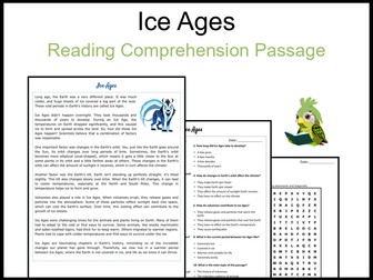 Ice Ages Reading Comprehension and Word Search