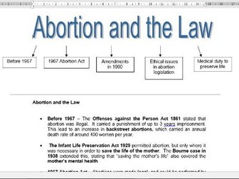 Information sheets on Abortion and the Law