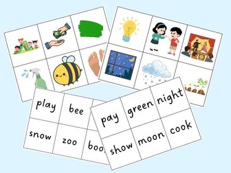 Digraph Bingo - ay, ee, igh, ow, oo, oo