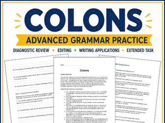 Colons Worksheet | Advanced Grammar Practice