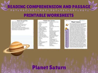 Explore Planet Saturn: Engaging Reading Passage with Thought-Provoking Questions