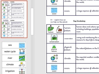 Year 5 Geography Our Blue Planet Widgit Key Vocabulary