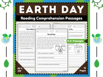 Earth Day Reading Comprehension Passages : For K-2 and Young Learners