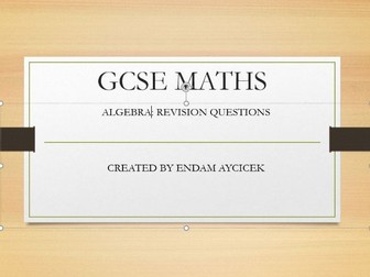 GCSE Maths Algebra  questions & answers