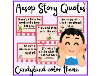 Aesop Fables story quotes for classroom display