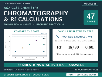AQA GCSE Chemistry Chromatography & Rf Calculations with Answers