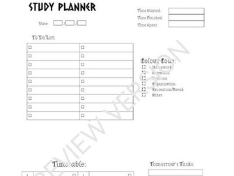 Daily Study Planner (Black and White), Alternative Design