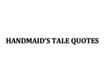 A-Level AQA English - The Handmaid's Tale Quotes