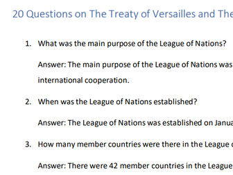 Treaty of Versailles & League of Nations