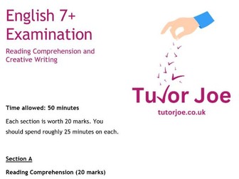 English 7+ Sample Exam Papers (Reading Comprehension & Creative Writing)