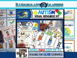 Autism Visual Resource Kit! Over 300 Pieces! (Cards, Posters, Bonus Clip-Art!)