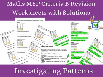 Criteria B Revision MYP Maths Year 2 Worksheet with Solutions