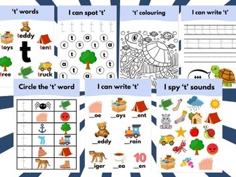 s,a,t,p,i,n initial phonics sound booklets