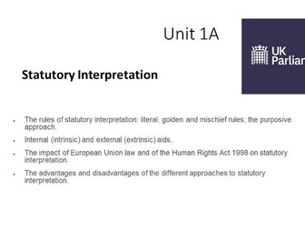 AQA A Level Law Statutory Interpretation