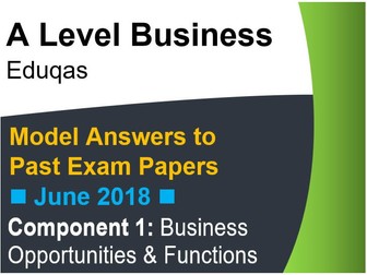 A Level Business (Eduqas) – Model Answers to Past Exam Paper (Component 1 June 2018)