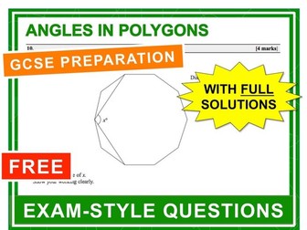 GCSE 9-1 Exam Question Practice (Angles in Polygons)