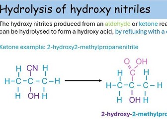 WJEC A level Chemistry 4.4 Aldehydes and ketones powerpoint lessons for entire topic