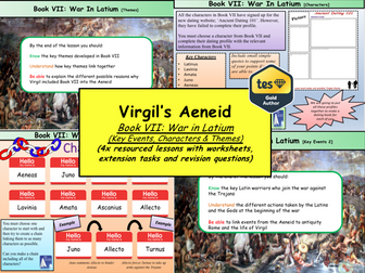 Virgil’s Aeneid Book VII: War in Latium Bundle (4x Lessons) [New OCR A-Level: The World of the Hero]