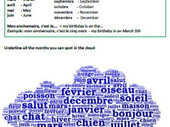 Year 7 French worksheets-greetings to numbers