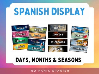 Spanish Display | Days, months and seasons