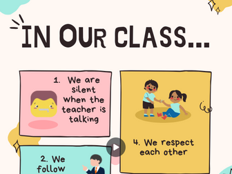 Classroom Rules Poster for younger Students
