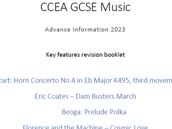 2023 CCEA GCSE Music Advanced Information booklet