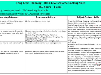 BTEC L2 Home cooking skills SOW