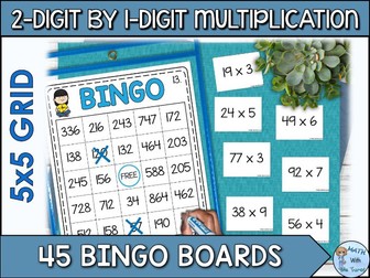 Multi-Digit Multiplication Bingo Game | 2-Digit by 1-Digit