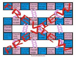 Conditional Sentences Type 2 Chutes and Ladders Board Game