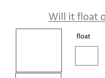 Float or sink Year 1 science