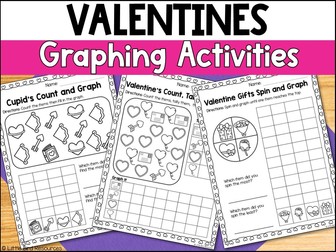 Valentine's Day Bar Graphs Worksheets and Activities | February Math Graphing
