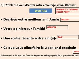 FRENCH GCSE WRITING PREPARATION