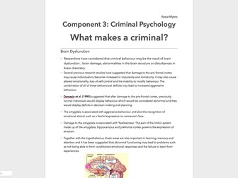 OCR PSYCHOLOGY CRIMINAL A LEVEL APPLIED