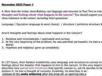 IGCSE Edexcel: '127 Hours' / Between a Rock and a Hard Place (Notes & Model Answer)
