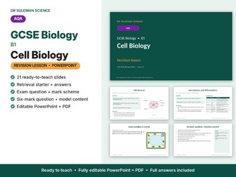 AQA GCSE Biology B1 Cell Biology Revision Lesson PowerPoint