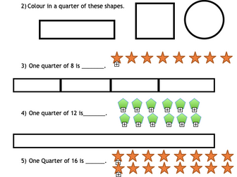 Fractions. Finding Quarters using Bar Model