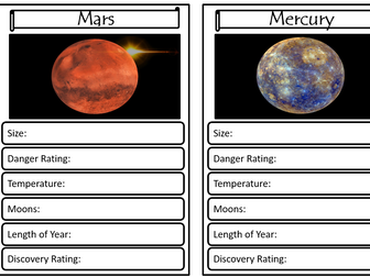 Planet Top Trumps Template