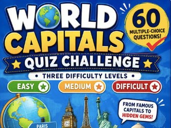 World Capitals Quiz 60 Multiple Choice