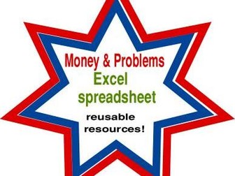 Money and Word Problems reusable Excel resources