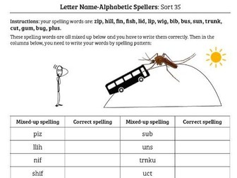 Words Their Way Anagrams: Letter Name-Alphabetic Spellers