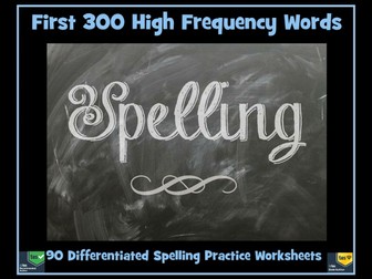 High Frequency Words - 90  Spelling Worksheets