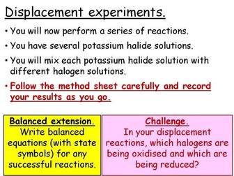 Gcse Chemistry Groups In The Periodic Table 4 Full Lessons Edexcel Gcse Chemistry Halogen Reactivity Full Lesson Edexcel 9 1 Sc17c Cc13c Displacement Reactions