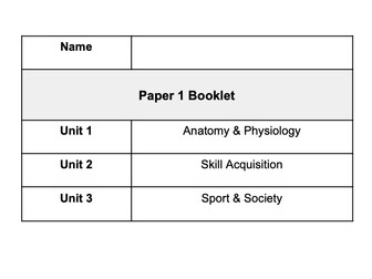 AQA A-Level Physical Education Paper 1 Booklet