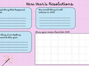 New Years Resolution Form time activity