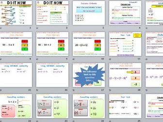 Calculations using BIDMAS +/- numbers - Edexcel KS3/KS4 (Middle/High ability)