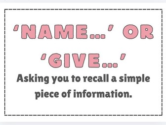 Edexcel GCSE Science Command Word Display Posters